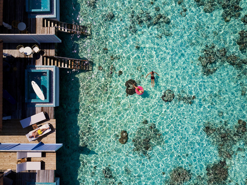 The Standard Malediven Wasservillen Luftaufnahme