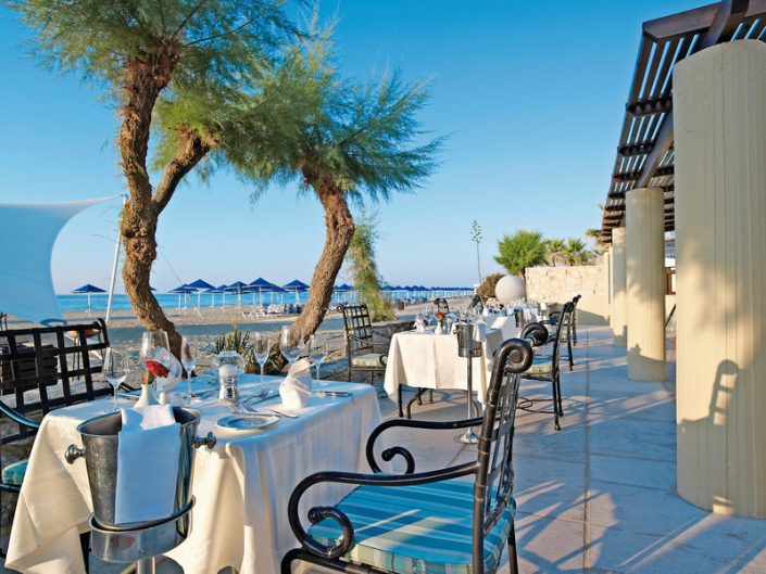 Aquila Rithymna Kreta - Im Restaurant zum Dinner mit Meerblick
