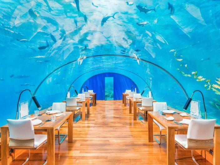 Conrad Rangali Island Malediven - Im Unterwasser Restaurant