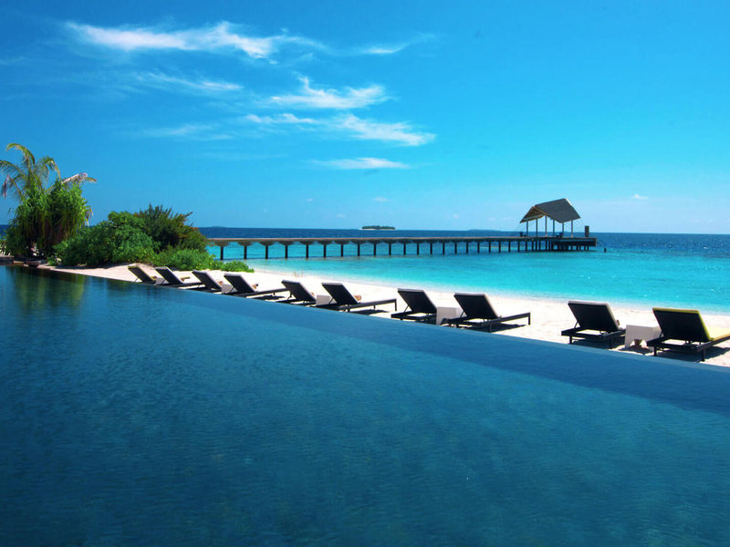 Amari Havodda Malediven - Im Infinity Pool mit Blick auf den Ozean