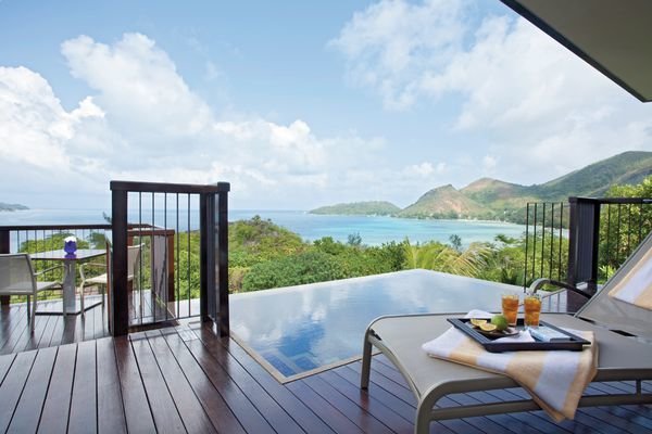 Raffles Seychelles Praslin - Wohnbeispiel mit private Pool und Terrasse