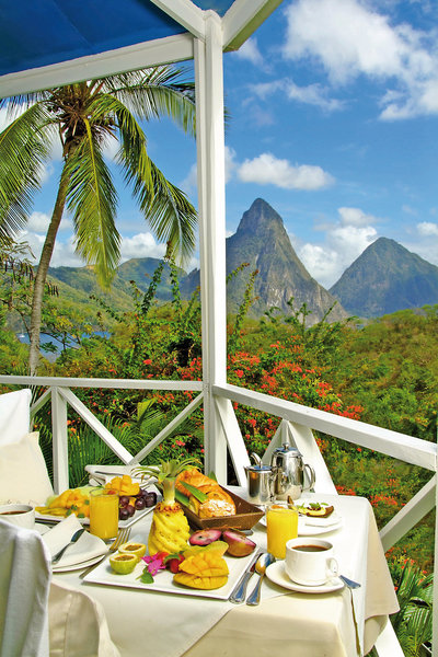 Anse Chastanet St. Lucia - Frühstück mit Blick auf St. Lucia