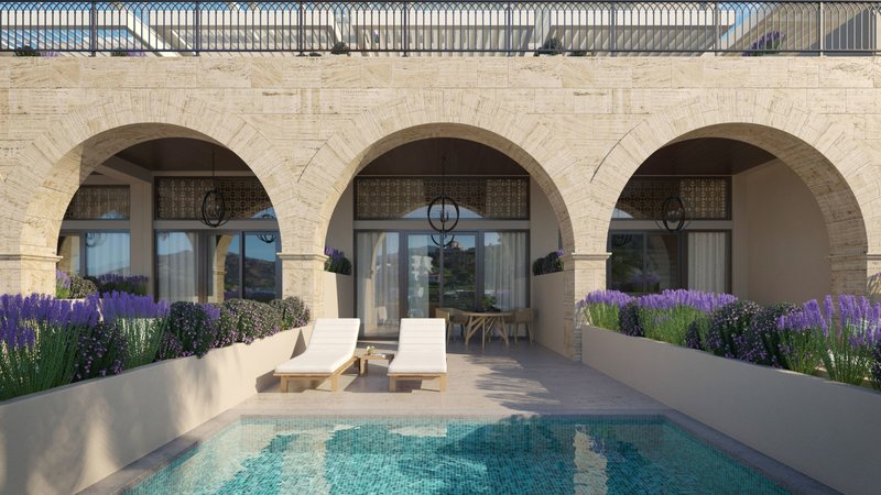 Castello Infinity Suites Kreta - Die eigene Terrasse mit Pool