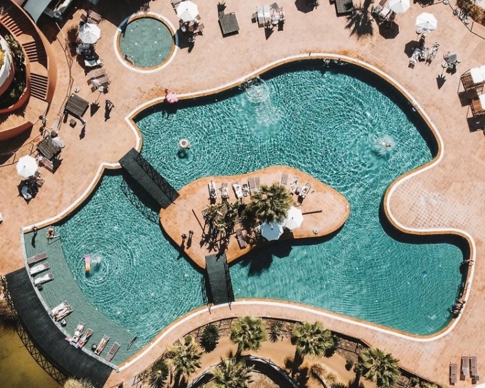 Monte Santo Resort Algarve - Wunderbarer Blick von oben auf den Pool