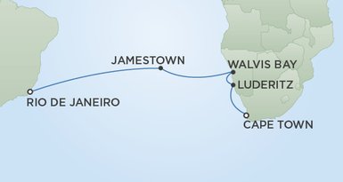 Wahrhaft luxuriöse Kreuzfahrten - Seven Seas Voyager - Von Kapstadt nach Rio de Janeiro - Die Reiseroute