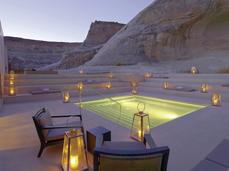 6 Sterne Amangiri Resort Utah - Abends am Pool