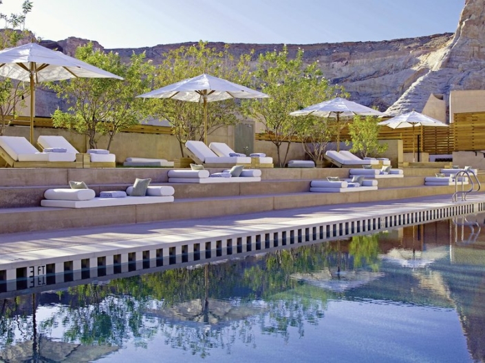 6 Sterne Amangiri Resort Utah - Am Pool wunderbar komfortabel entspannen
