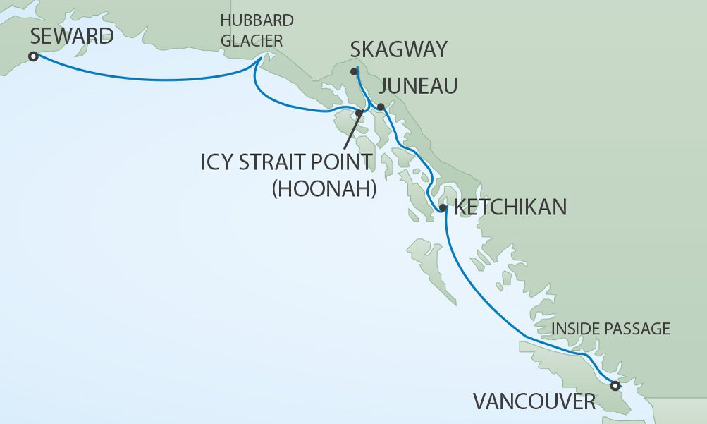 Regent Seven Seas Cruises - Ultimatives Alaska an Bord der SEVEN SEAS EXPLORER - Die Route