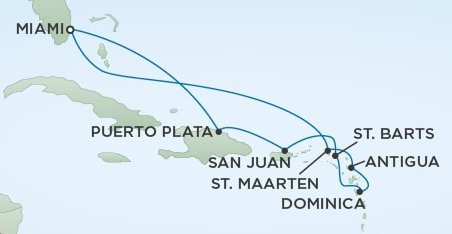Regent Seven Seas Cruises - Die Faszination der Karibik an Bord der SEVEN SEAS NAVIGATOR - Die Route