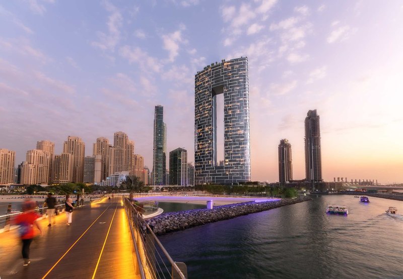 Address Beach Resort Dubai - Abendlicher Blick aufs Address