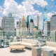 Hotel 50 Bowery New York - Auf der Dachterrasse Blick auf die City von New York