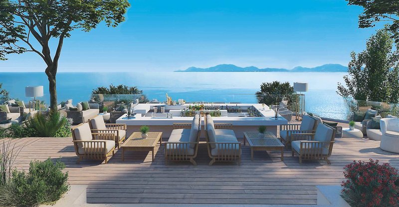IKOS Odisia Korfu - Auf der Bar Terrasse mit sensationellem Blick