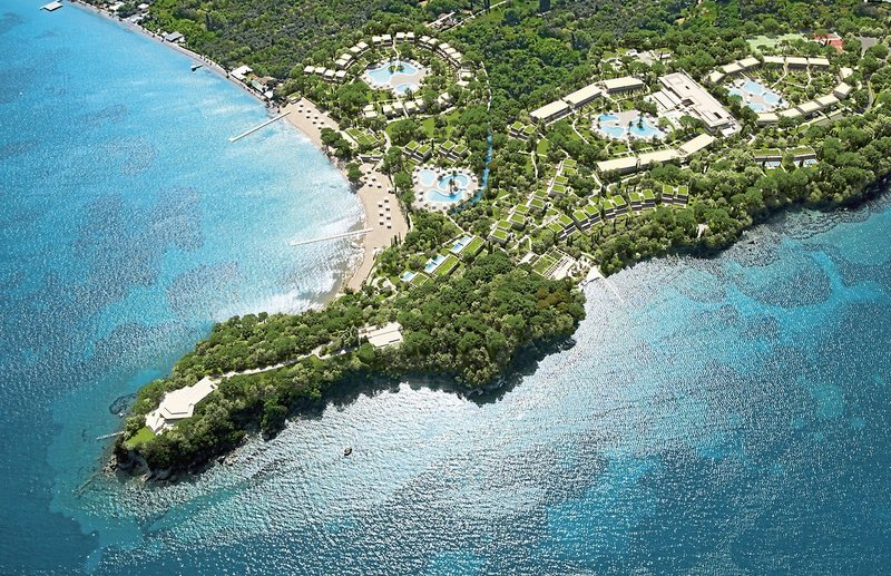 IKOS Odisia Korfu - Schöner Blick von oben auf die Bucht und das Resort