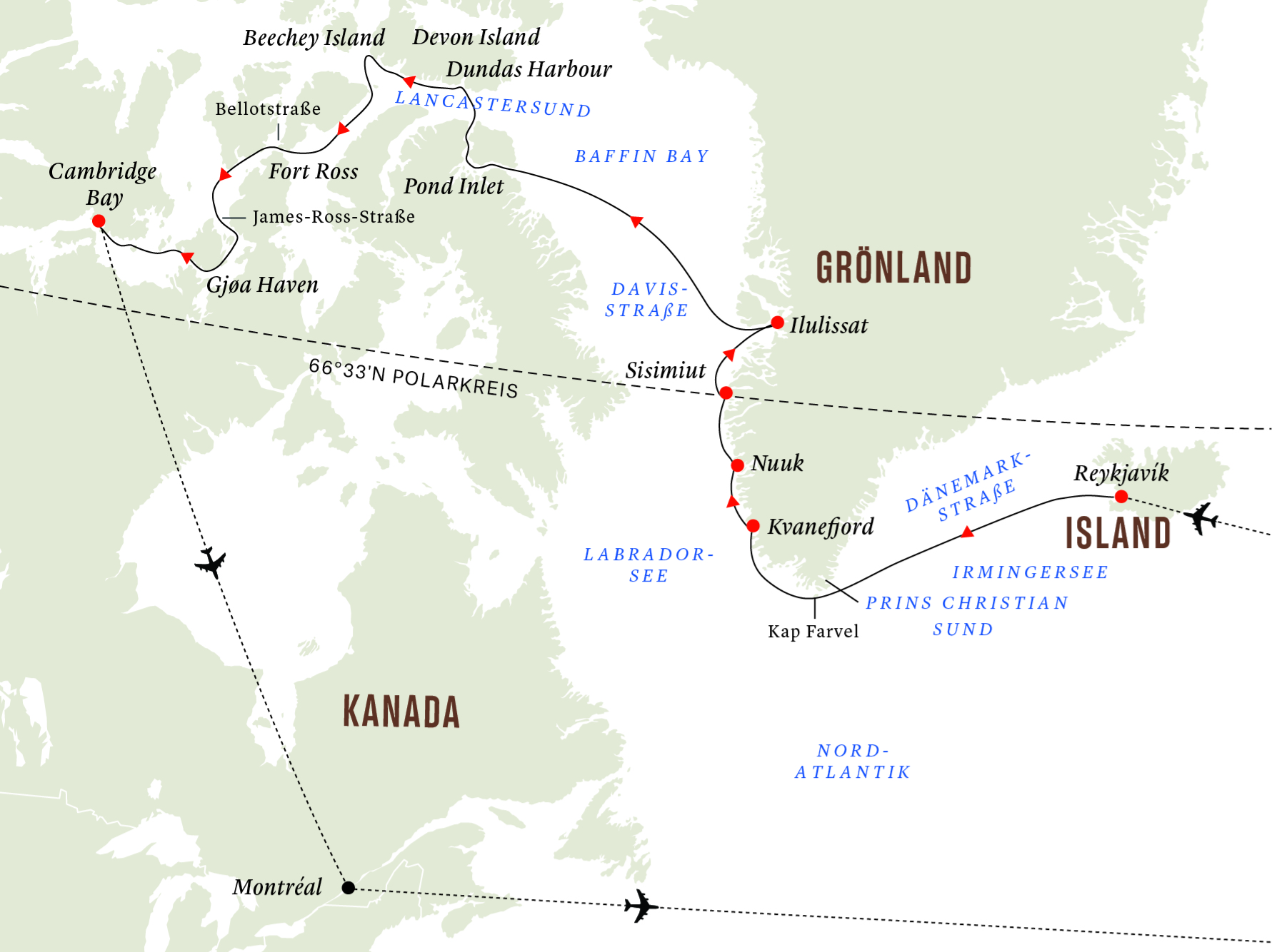 Entdecker-Momente mit Hurtigruten - Die Nordwest-Passage von Reykjavik nach Cambridge Bay
